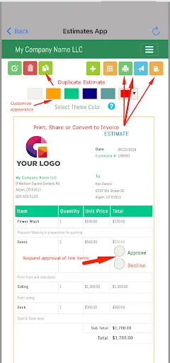 Estimate and Invoice Maker screenshot 1