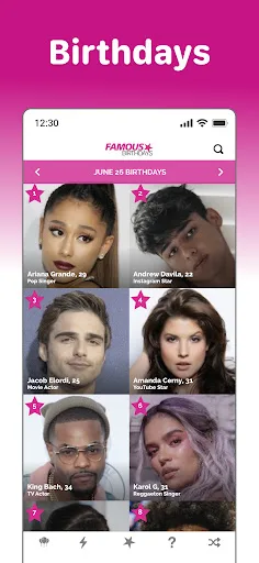 Famous Birthdays screenshot 1