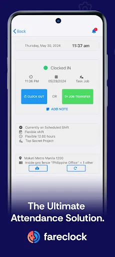 Fareclock Time Clock screenshot 1