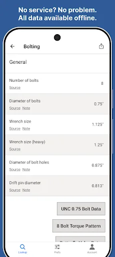 Flange Bolt Chart screenshot 3