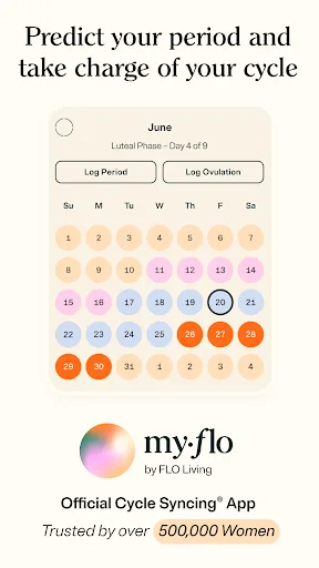 MyFlo® Period Tracker Calendar screenshot 1