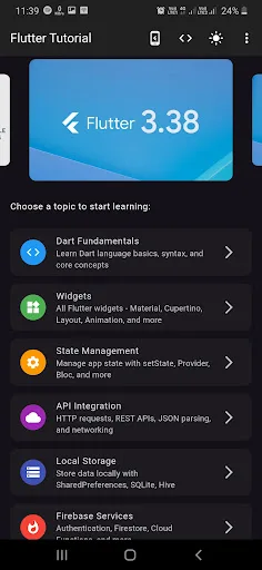 Flutter Tutorial screenshot 1