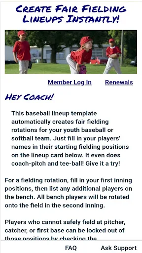 Baseball Fielding Rotation App screenshot 1