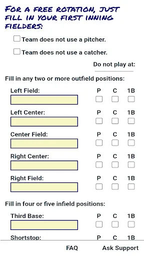 Baseball Fielding Rotation App screenshot 2