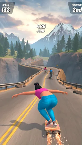 Downhill Skate Race screenshot 1