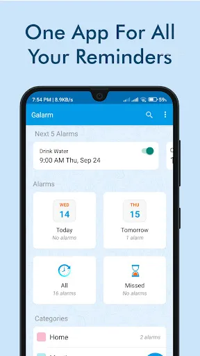 Galarm - Alarms and Reminders screenshot 1