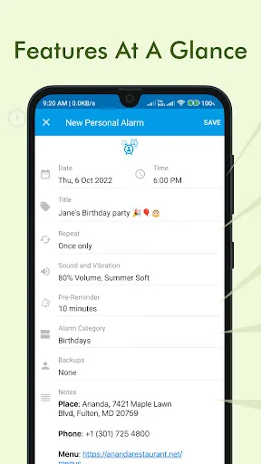 Galarm - Alarms and Reminders screenshot 2
