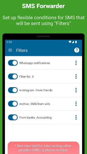SMS forwarder screenshot 1