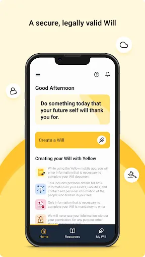 Yellow, Will-making made easy screenshot 1