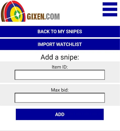 Gixen eBay Auction Sniper screenshot 2