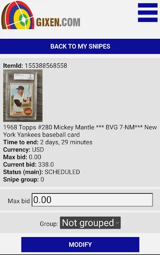 Gixen eBay Auction Sniper screenshot 3