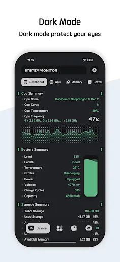 System Monitor Cpu Ram Battery screenshot 2