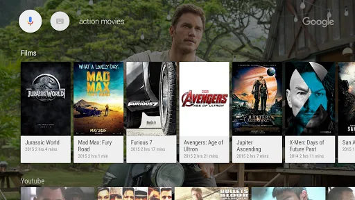 Google app for Android TV screenshot 2