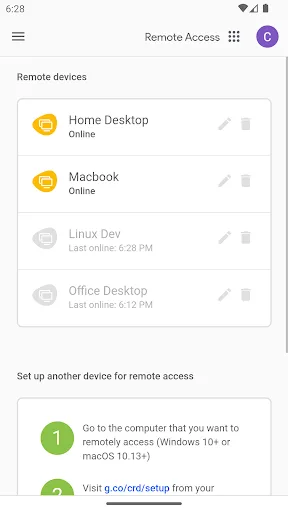 Chrome Remote Desktop screenshot 1