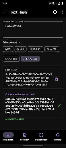 HashCalc: MD5, SHA-1, 256, 512 screenshot 3