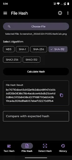 HashCalc: MD5, SHA-1, 256, 512 screenshot 4