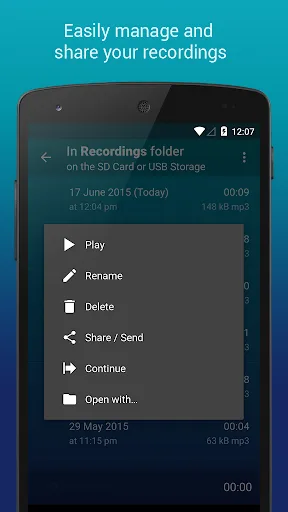 Hi-Q MP3 Voice Recorder (Pro) screenshot 3