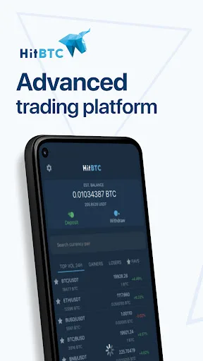 HitBTC cryptocurrency exchange screenshot 1