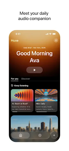 Huxe: AI Radio & Podcasts screenshot 1