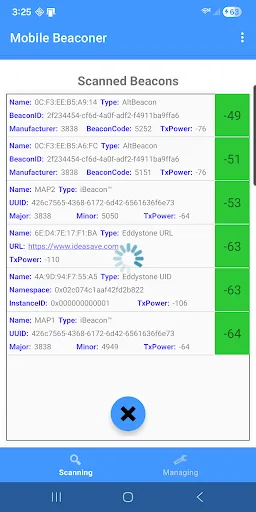 MobileBeaconer: Beacon scanner screenshot 1