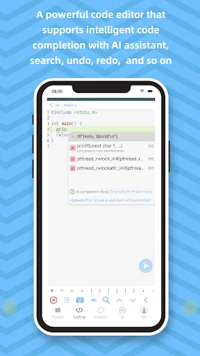 CCoder- C Compiler&IDE with AI screenshot 2