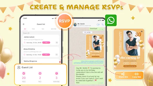 Invitation Card Maker & RSVP screenshot 3