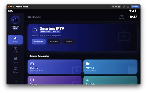Smarters IPTV  pro screenshot 1