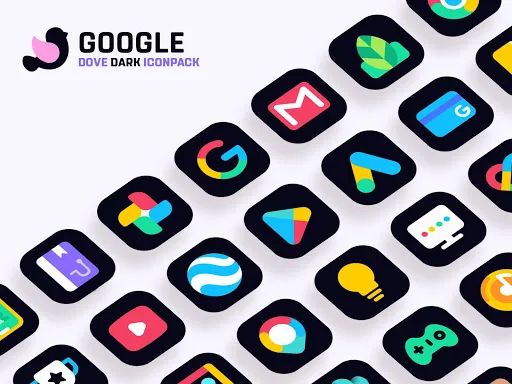 Dove Dark : Icon Pack screenshot 3