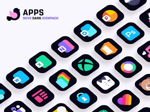 Dove Dark : Icon Pack screenshot 4