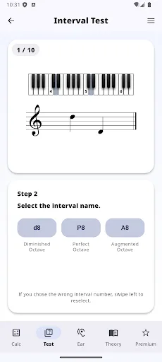 Interval Test · Ear Training screenshot 2