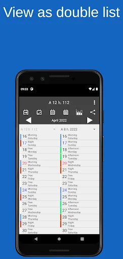 Shift calendar screenshot 3