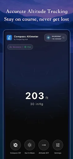 Compass Altimeter: Sun & Moon screenshot 3