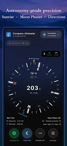 Compass Altimeter: Sun & Moon screenshot 4