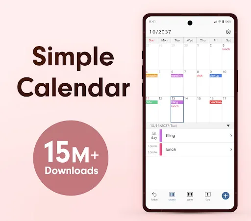 Simple Calendar - easy planner screenshot 1