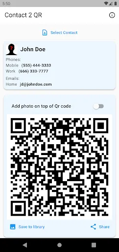 Contact 2 QR screenshot 2
