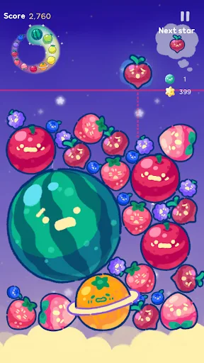 Cute Fruit Merge: Star Melon screenshot 1