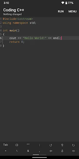 Coding C++ screenshot 2