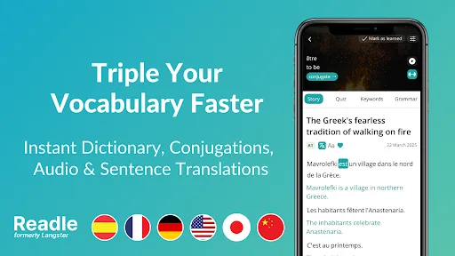 Readle: Learn Languages Daily screenshot 3