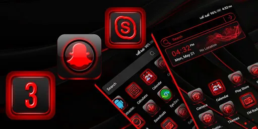 Red Black Launcher Theme screenshot 1