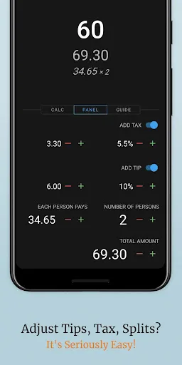 Tax, Tip, Travel & Splits Calc screenshot 3