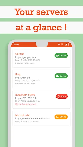 IMSO: server status monitoring screenshot 1