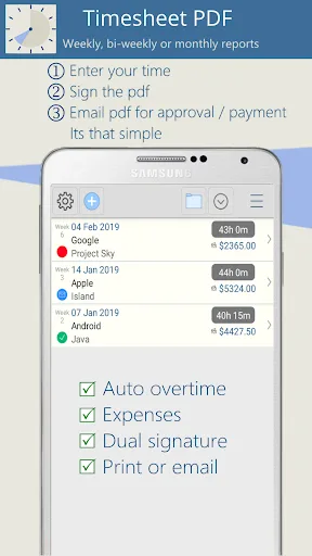 Timesheet PDF -Track your time screenshot 1