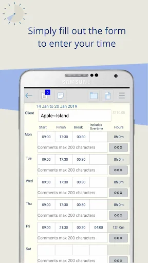 Timesheet PDF -Track your time screenshot 2