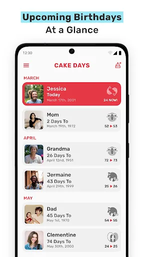 Cake Days Birthday Reminder screenshot 1
