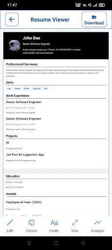 Modern ATS Resume Builder screenshot 2