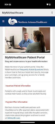 MyNAHealthcare screenshot 2