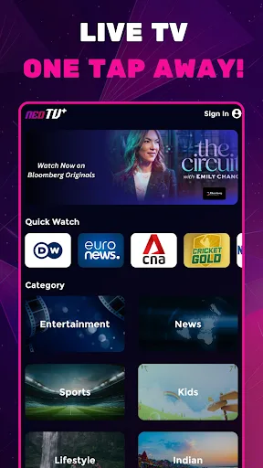 Live TV Channels on NeoTV+ screenshot 1