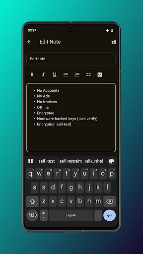 Fortnote: Safe Encrypted Notes screenshot 4