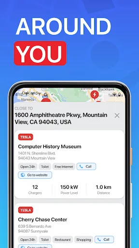 Supercharger map for Tesla screenshot 2