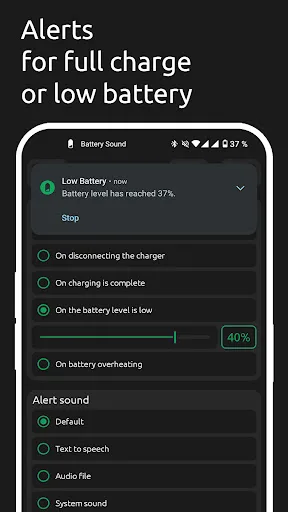 Battery Sound: Notification screenshot 2